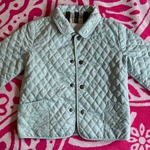 Burberry  Kids Quilted Jacket - Light Blue